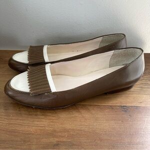 G.H. Bass & Co. Brown and White Kiltie Loafers